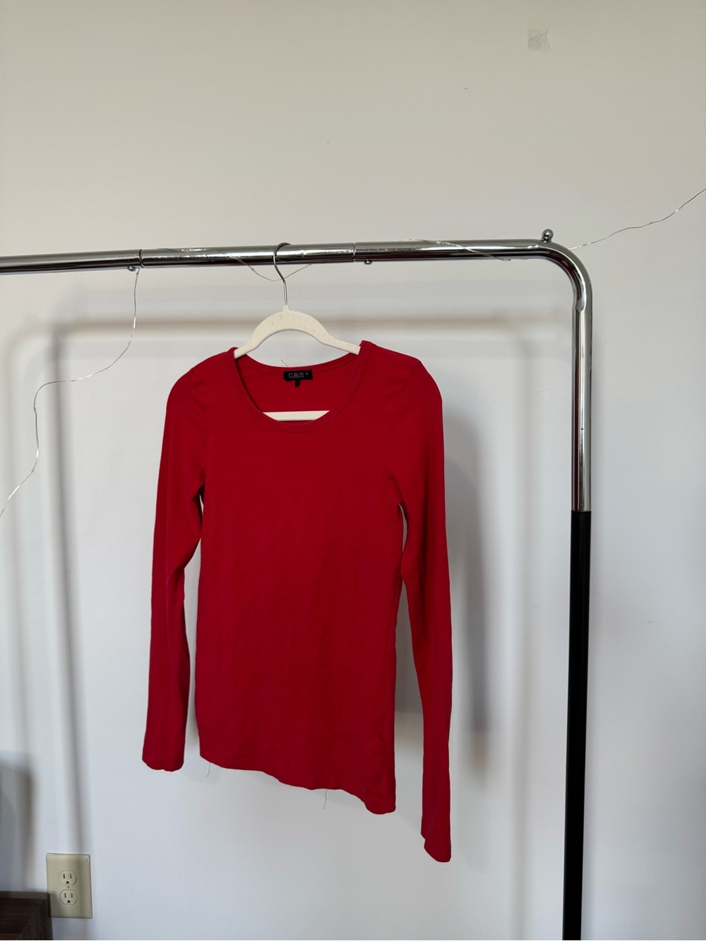 CAbi Girls' Bright Red Long Sleeve Crewneck Top